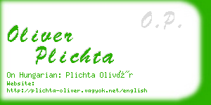 oliver plichta business card
